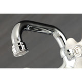 Kingston Two-Handle 2-Hole Wall Mount Bar Faucet