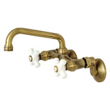 Kingston Double-Handle 2-Hole Wall-Mount Bridge Kitchen Faucet