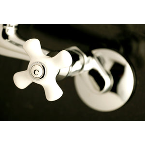 Kingston Double-Handle 2-Hole Wall-Mount Bridge Kitchen Faucet