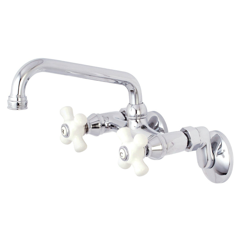 Kingston Double-Handle 2-Hole Wall-Mount Bridge Kitchen Faucet