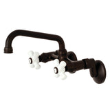Kingston Double-Handle 2-Hole Wall-Mount Bridge Kitchen Faucet
