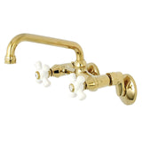 Kingston Double-Handle 2-Hole Wall-Mount Bridge Kitchen Faucet