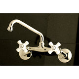 Kingston Double-Handle 2-Hole Wall-Mount Bridge Kitchen Faucet