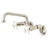 Kingston Double-Handle 2-Hole Wall-Mount Bridge Kitchen Faucet