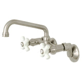 Kingston Double-Handle 2-Hole Wall-Mount Bridge Kitchen Faucet