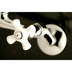 Kingston Double-Handle 2-Hole Wall-Mount Bridge Kitchen Faucet