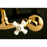 Kingston Double-Handle 2-Hole Wall-Mount Bridge Kitchen Faucet
