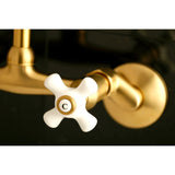 Kingston Double-Handle 2-Hole Wall-Mount Bridge Kitchen Faucet
