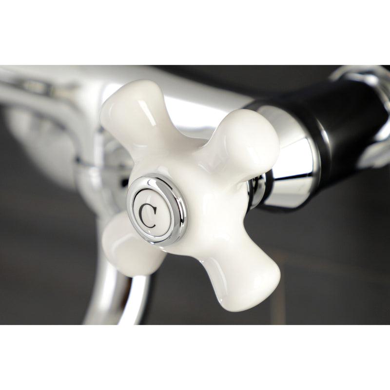 Kingston Double-Handle 2-Hole Wall Mount Bathroom Faucet