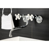 Kingston Double-Handle 2-Hole Wall Mount Bathroom Faucet