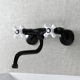 Kingston Double-Handle 2-Hole Wall Mount Bathroom Faucet