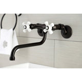 Kingston Double-Handle 2-Hole Wall Mount Bathroom Faucet