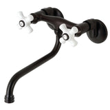 Kingston Double-Handle 2-Hole Wall Mount Bathroom Faucet