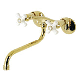 Kingston Double-Handle 2-Hole Wall Mount Bathroom Faucet