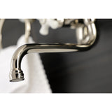 Kingston Double-Handle 2-Hole Wall Mount Bathroom Faucet