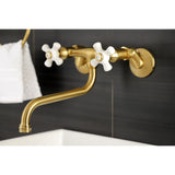 Kingston Double-Handle 2-Hole Wall Mount Bathroom Faucet