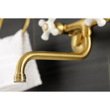 Kingston Double-Handle 2-Hole Wall Mount Bathroom Faucet