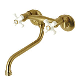 Kingston Double-Handle 2-Hole Wall Mount Bathroom Faucet