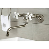 Kingston Double-Handle 2-Hole Wall Mount Bathroom Faucet