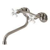 Kingston Double-Handle 2-Hole Wall Mount Bathroom Faucet