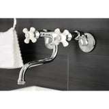 Kingston Double-Handle 2-Hole Wall Mount Bathroom Faucet