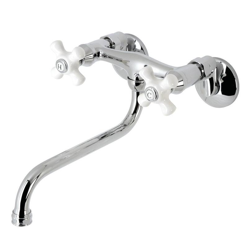 Kingston Double-Handle 2-Hole Wall Mount Bathroom Faucet