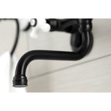 Kingston Double-Handle 2-Hole Wall Mount Bathroom Faucet