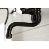 Kingston Double-Handle 2-Hole Wall Mount Bathroom Faucet
