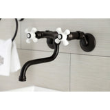 Kingston Double-Handle 2-Hole Wall Mount Bathroom Faucet
