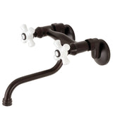 Kingston Double-Handle 2-Hole Wall Mount Bathroom Faucet