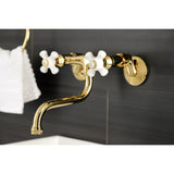 Kingston Double-Handle 2-Hole Wall Mount Bathroom Faucet