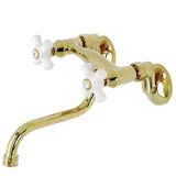 Kingston Double-Handle 2-Hole Wall Mount Bathroom Faucet