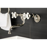 Kingston Double-Handle 2-Hole Wall Mount Bathroom Faucet