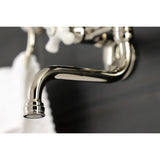 Kingston Double-Handle 2-Hole Wall Mount Bathroom Faucet