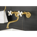Kingston Double-Handle 2-Hole Wall Mount Bathroom Faucet