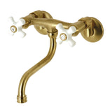 Kingston Double-Handle 2-Hole Wall Mount Bathroom Faucet