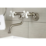 Kingston Double-Handle 2-Hole Wall Mount Bathroom Faucet