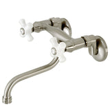 Kingston Double-Handle 2-Hole Wall Mount Bathroom Faucet