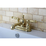 Templeton Two-Handle 3-Hole Deck Mount 4" Centerset Bathroom Faucet with Brass Pop-Up