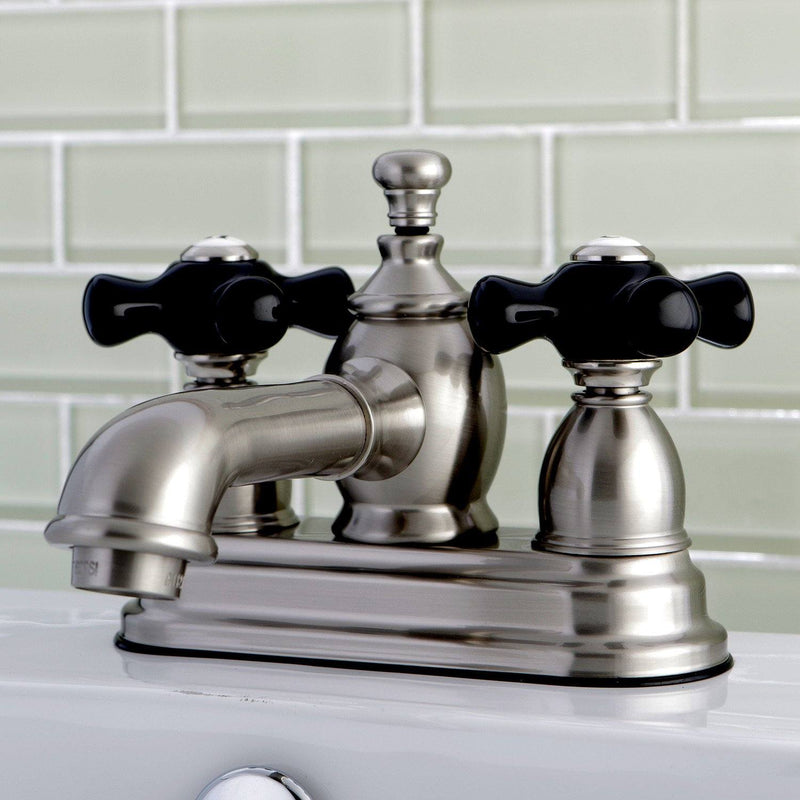 Duchess Double-Handle 3-Hole Deck Mount 4-Inch Centerset Bathroom Faucet with Brass Pop-Up