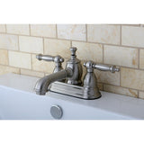 Templeton Two-Handle 3-Hole Deck Mount 4" Centerset Bathroom Faucet with Brass Pop-Up