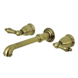 English Country Two-Handle 3-Hole Wall Mount Roman Tub Faucet