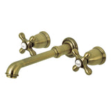 English Country Two-Handle 3-Hole Wall Mount Roman Tub Faucet