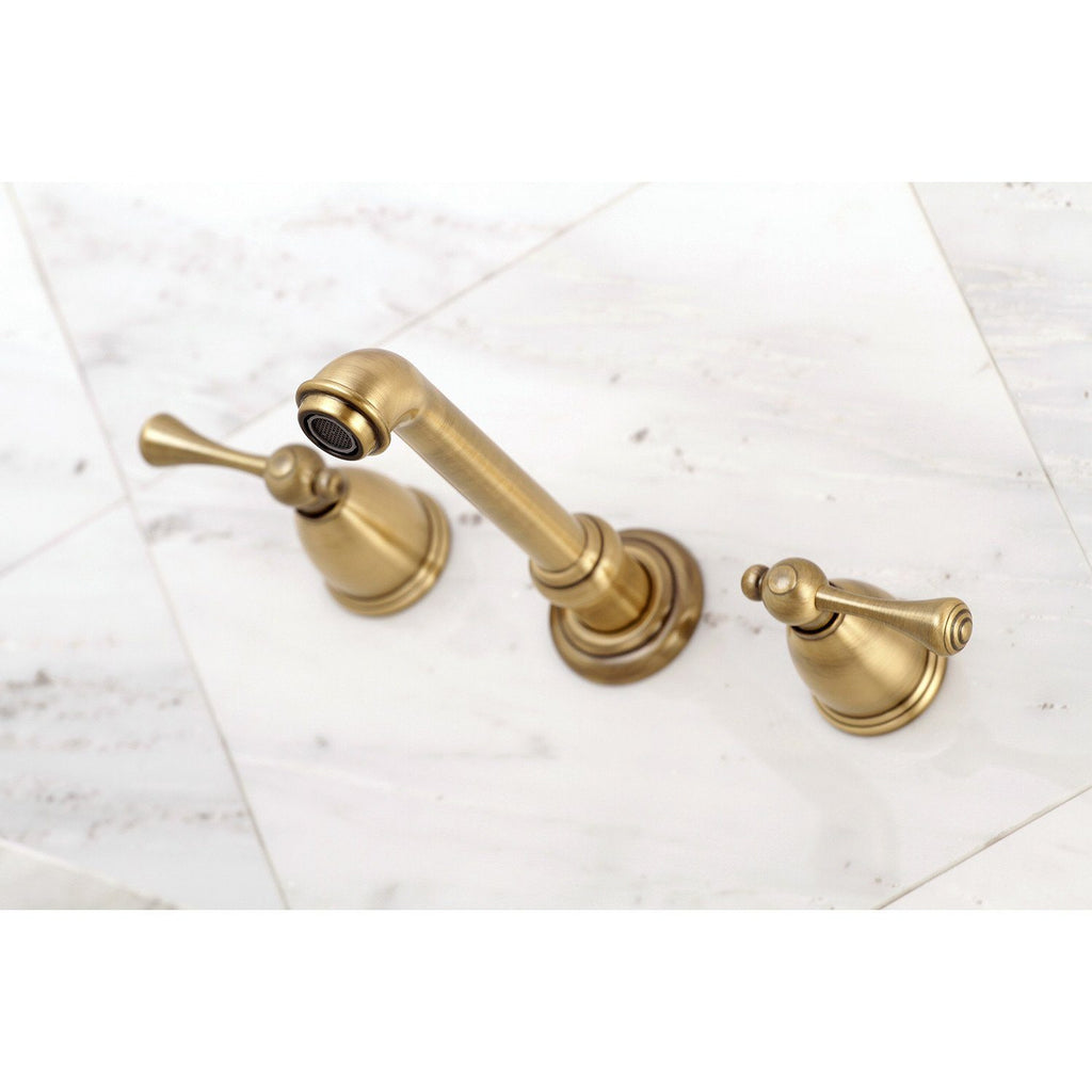 English Country Two-Handle 3-Hole Wall Mount Roman Tub Faucet
