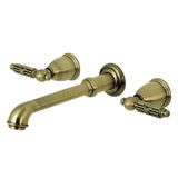 Georgian Two-Handle 3-Hole Wall Mount Roman Tub Faucet