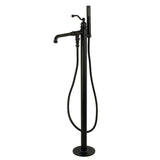 English Country Single-Handle 1-Hole Freestanding Tub Faucet with Hand Shower