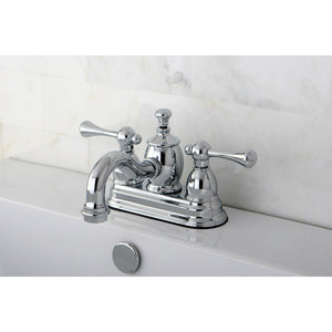 Vintage Two-Handle 3-Hole Deck Mount 4" Centerset Bathroom Faucet with Brass Pop-Up