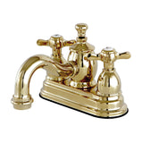 Essex Two-Handle 3-Hole Deck Mount 4" Centerset Bathroom Faucet with Brass Pop-Up