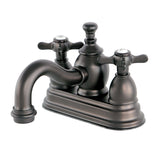 Essex Two-Handle 3-Hole Deck Mount 4" Centerset Bathroom Faucet with Brass Pop-Up