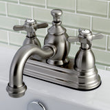 Essex Two-Handle 3-Hole Deck Mount 4" Centerset Bathroom Faucet with Brass Pop-Up